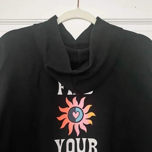 Old Navy Girls “Find Your Happy” Pullover Tunic Hoodie, Size XL (14-16) - Picture 4 of 9